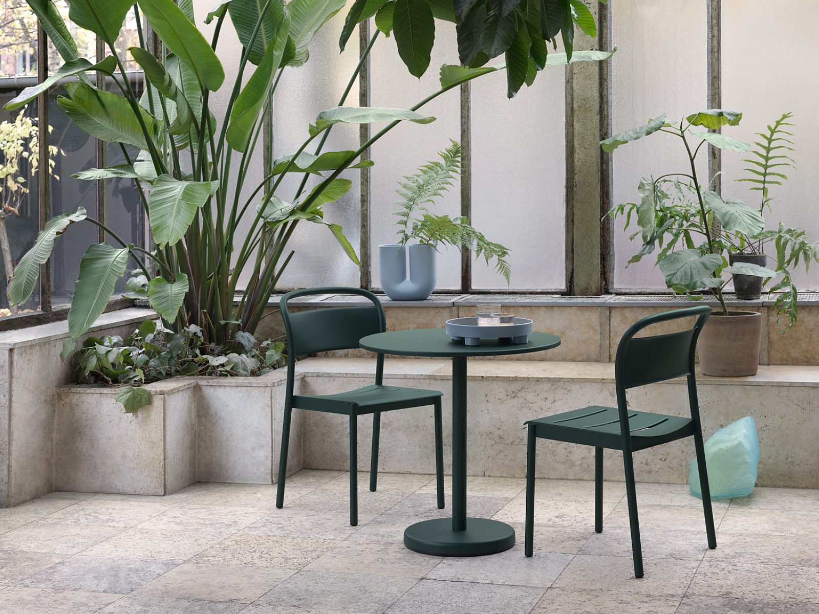 12024 en linear steel side chair cafe table 70 dark green platform tray kink vase v2 muuto org