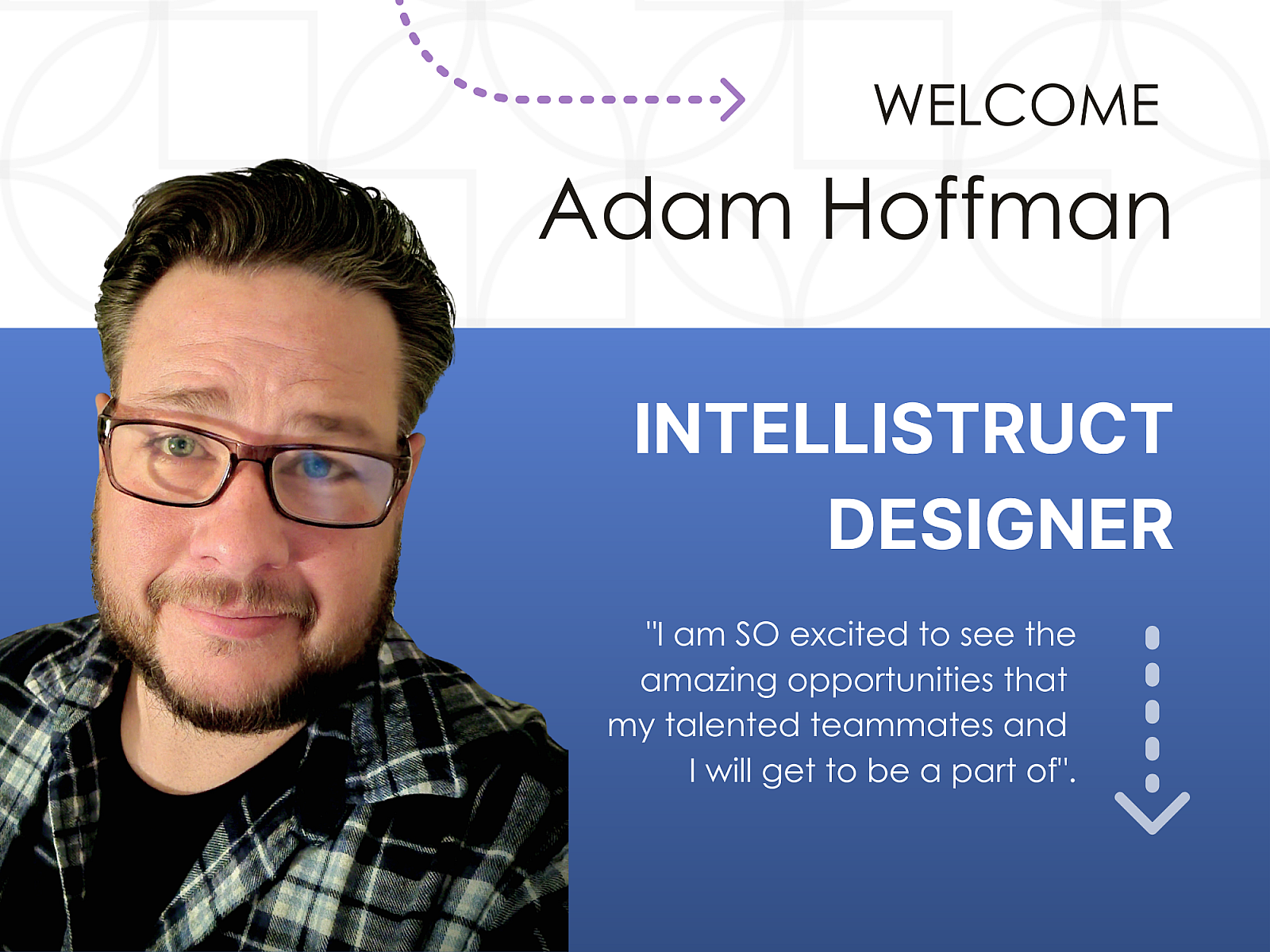 Welcome Adam Hoffman "I am so excited to see the amazing opportunities that my talented teammates and I will get to be a part of."