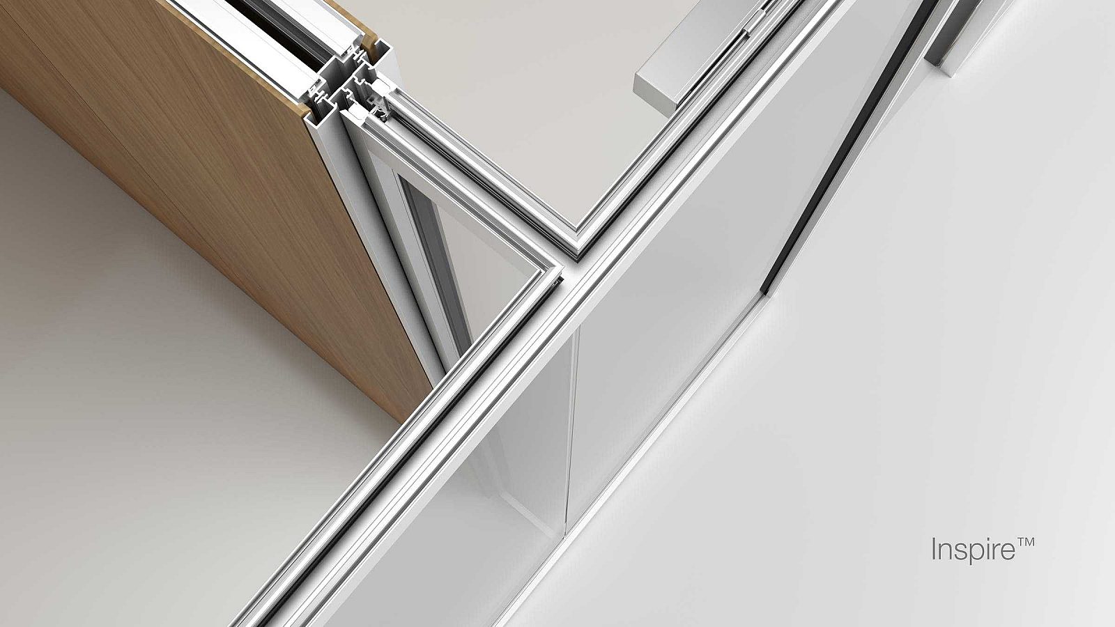 Detail of wall top rail T shaped connection