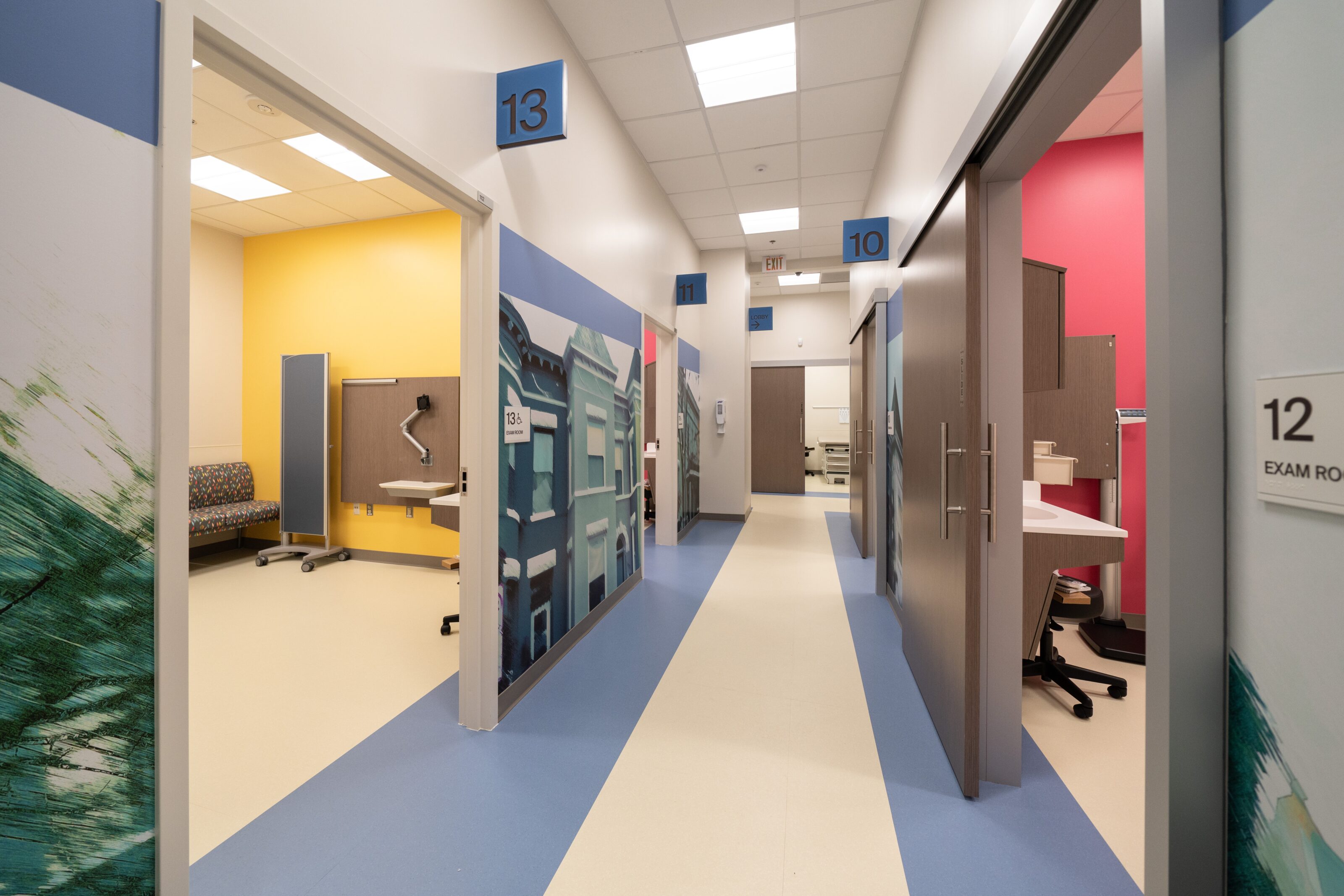 A hallway in a medical office